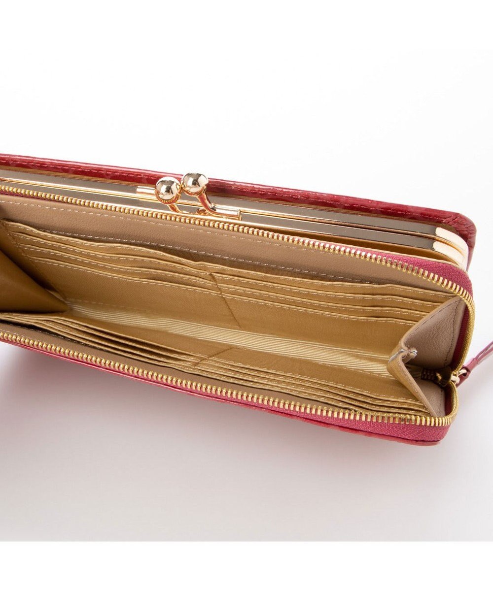 LA BAGAGERIE クロコ型押しエナメル 長財布（がま口） 