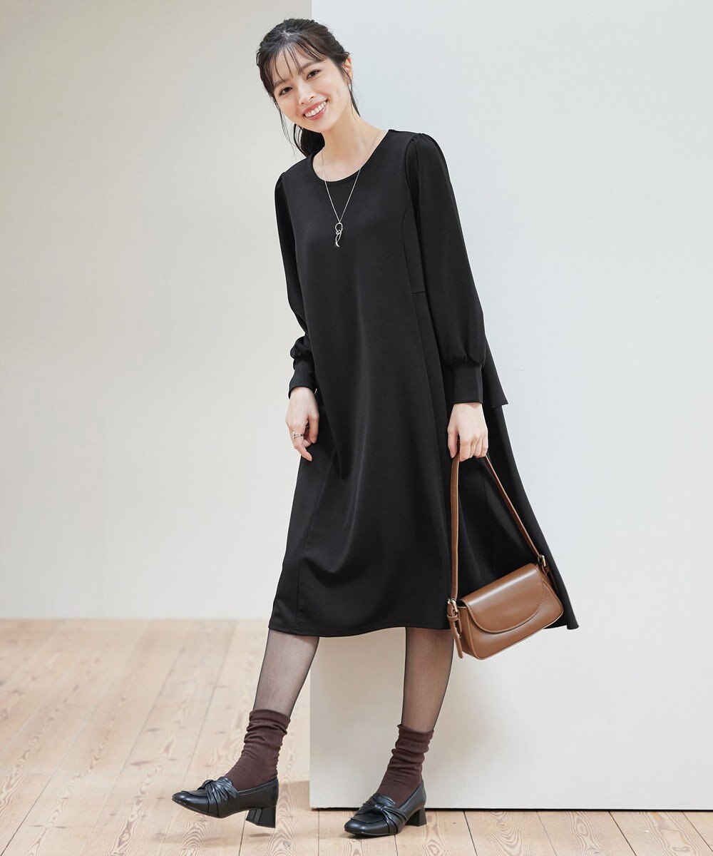 Tiaclasse L 【洗える】ドッキングティアードワンピース 