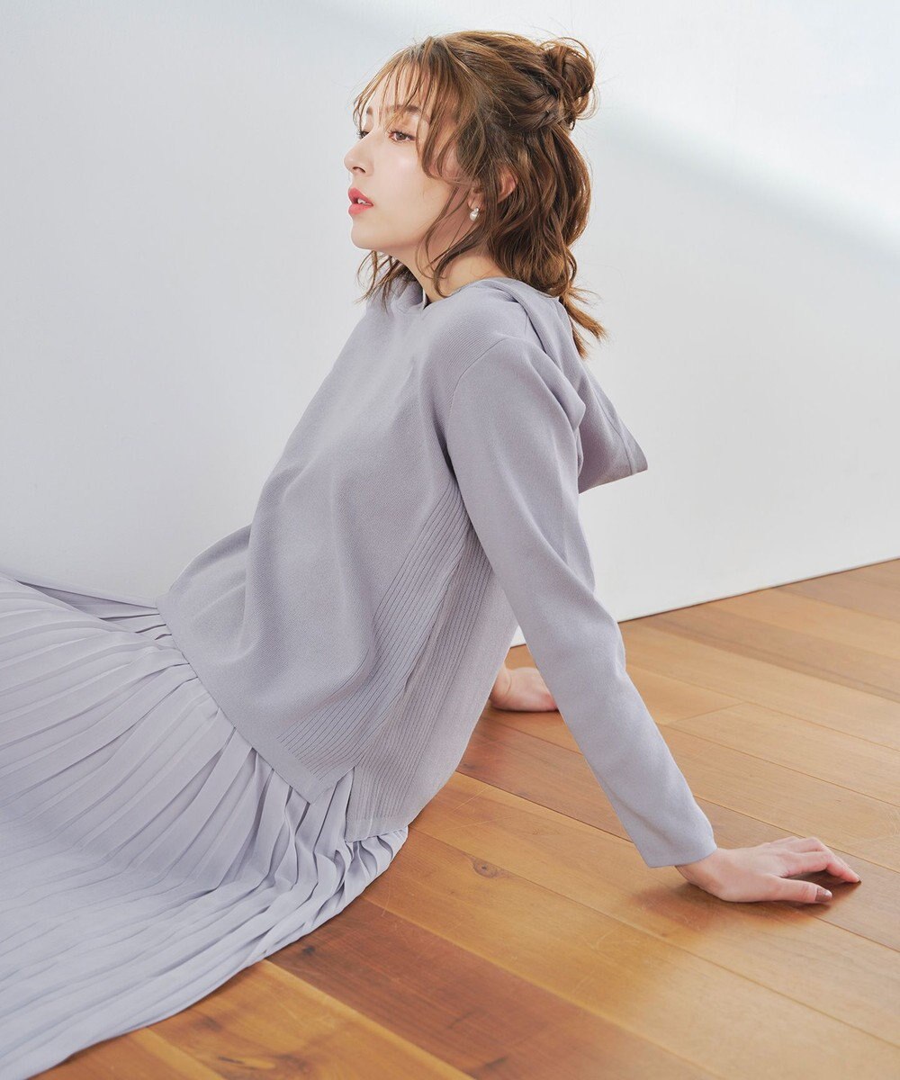 Tiaclasse 【洗える】サマーニットフードパーカートップス 