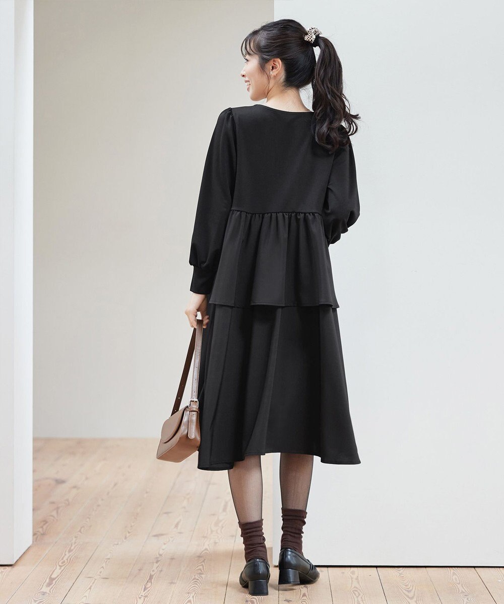 Tiaclasse L 【洗える】ドッキングティアードワンピース 