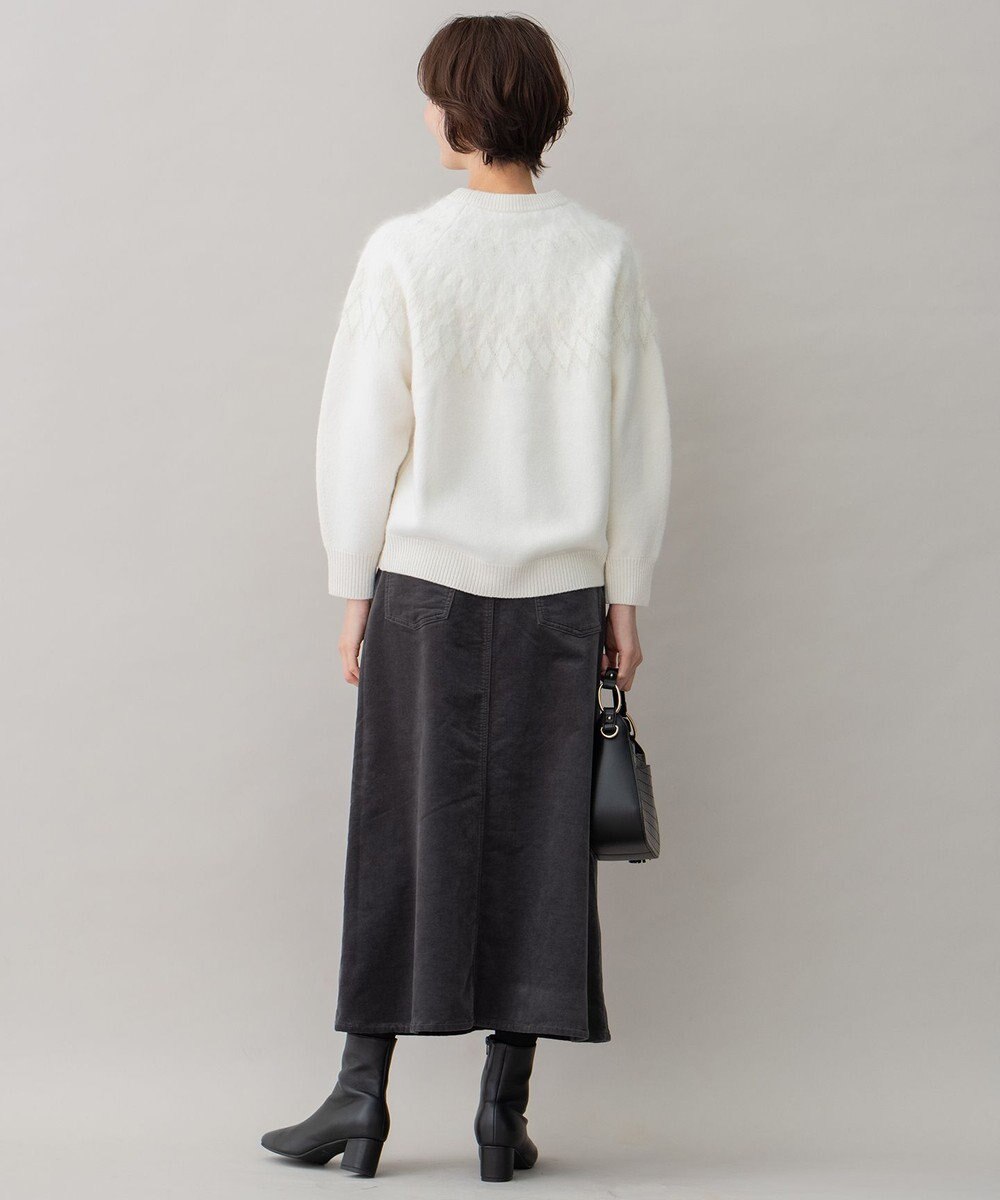 自由区 【洗える】リブレスコール ロングスカート 