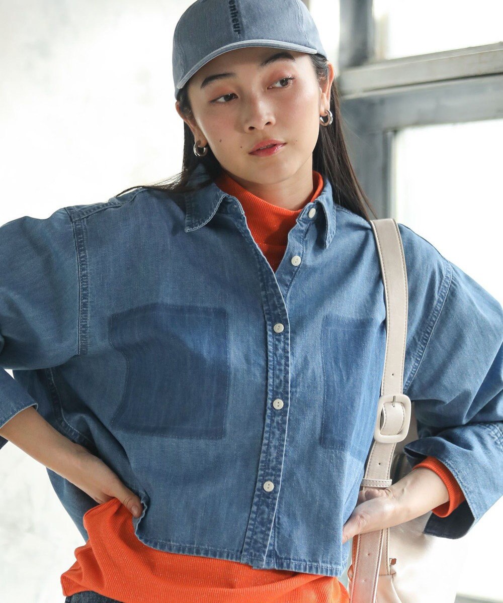 Green Parks ショート丈デニムシャツ 