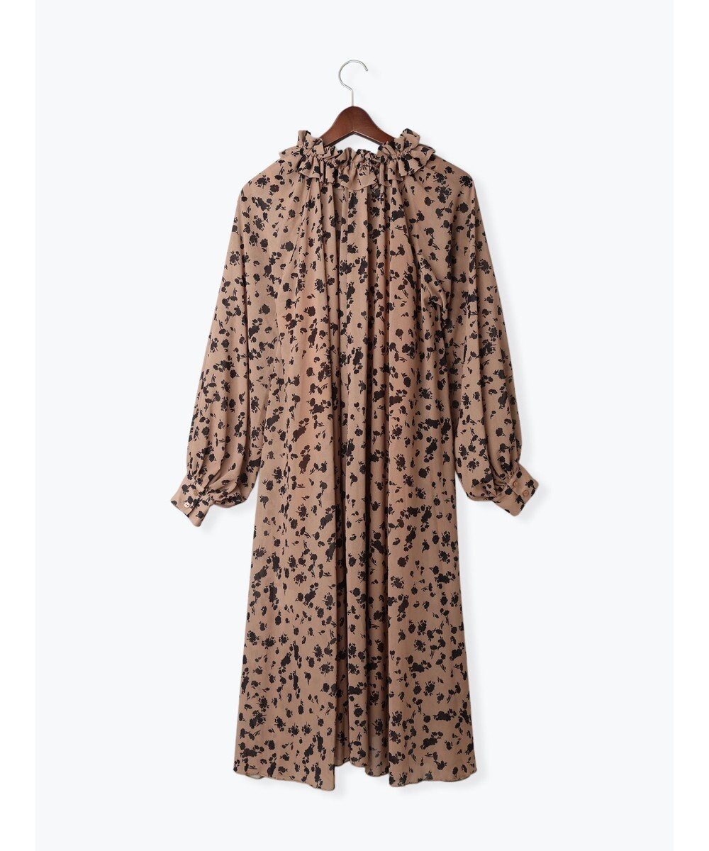 Te chichi フラワーシフォンフリルネックドレス 