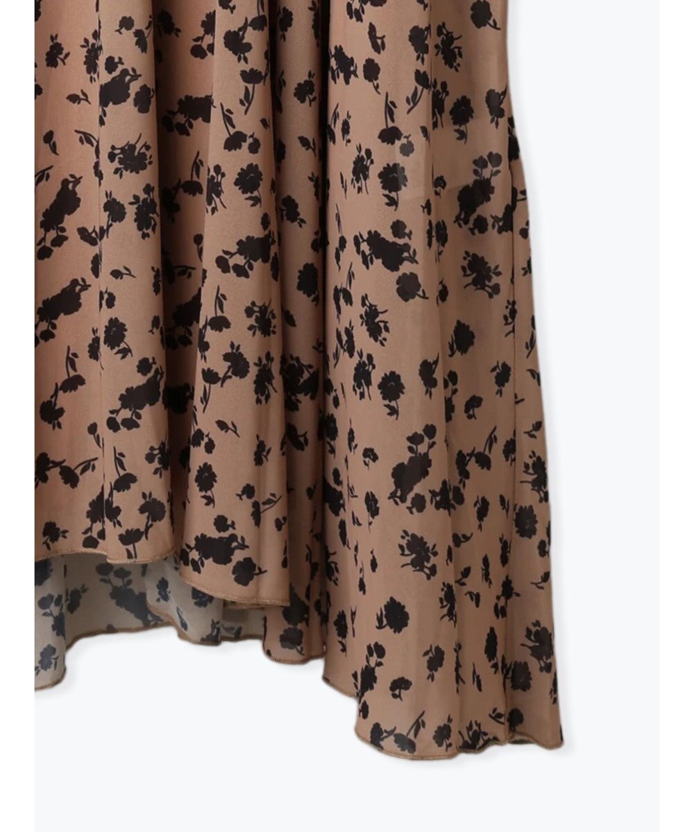 Te chichi フラワーシフォンフリルネックドレス 