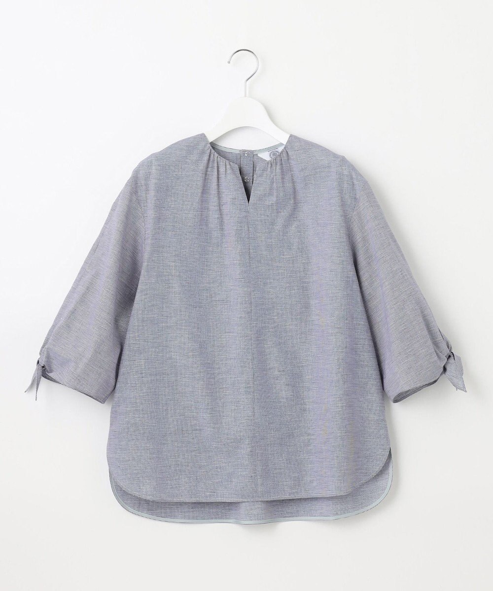 J.PRESS LADIES 【洗える・吸水】 BEZピンチェック キーネック ブラウス 