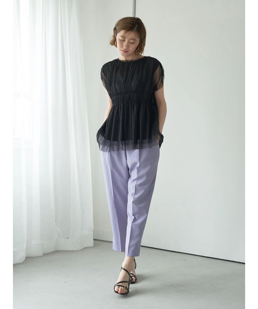 YECCA VECCA チュールギャザーブラウス 