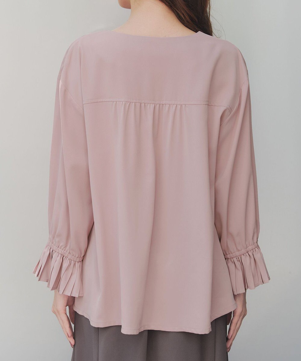 Tiaclasse L 【洗える】プリーツスリーブブラウス 