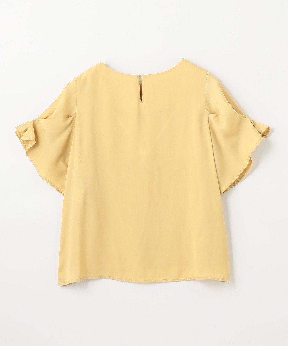 ANY マットサテン袖タックブラウス 