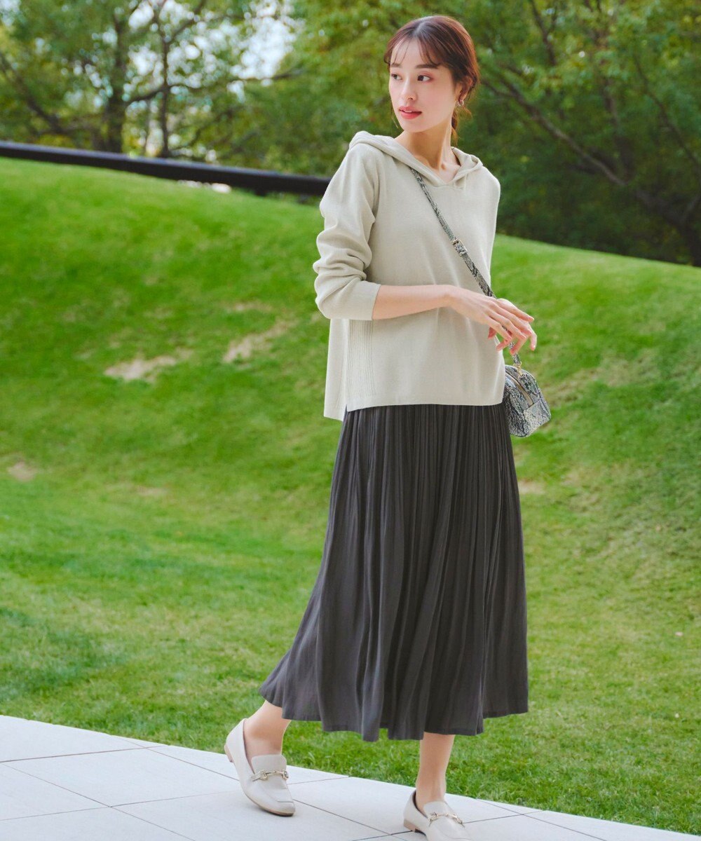 Tiaclasse 【洗える】サマーニットフードパーカートップス 