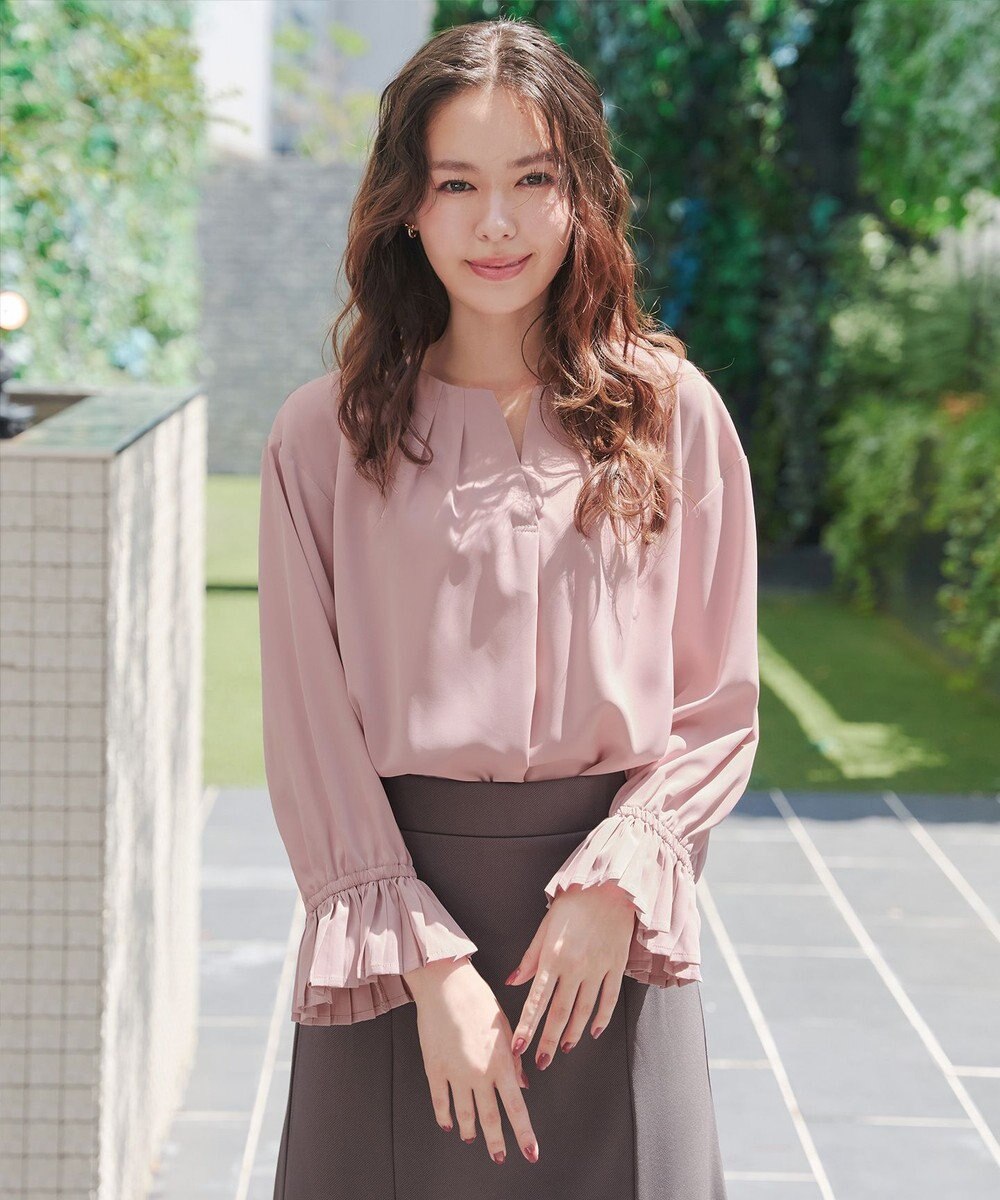 Tiaclasse L 【洗える】プリーツスリーブブラウス 