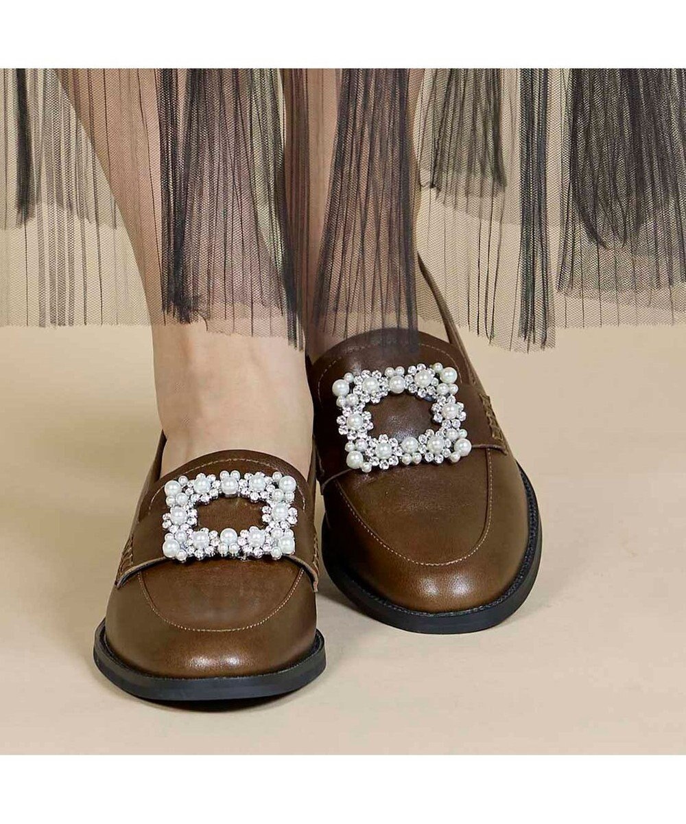 MODE ET JACOMO <carino>ビジューバックルローファー 