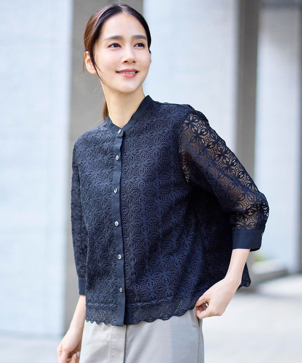 自由区 S 【カタログ掲載】ジオメトリックレース ブラウス 