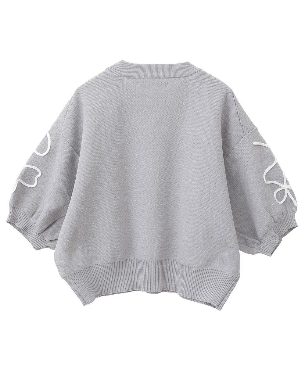 Green Parks ・ＥＬＥＮＣＡＲＥ　ＤＵＥ　ライン刺繍５分袖ニット 