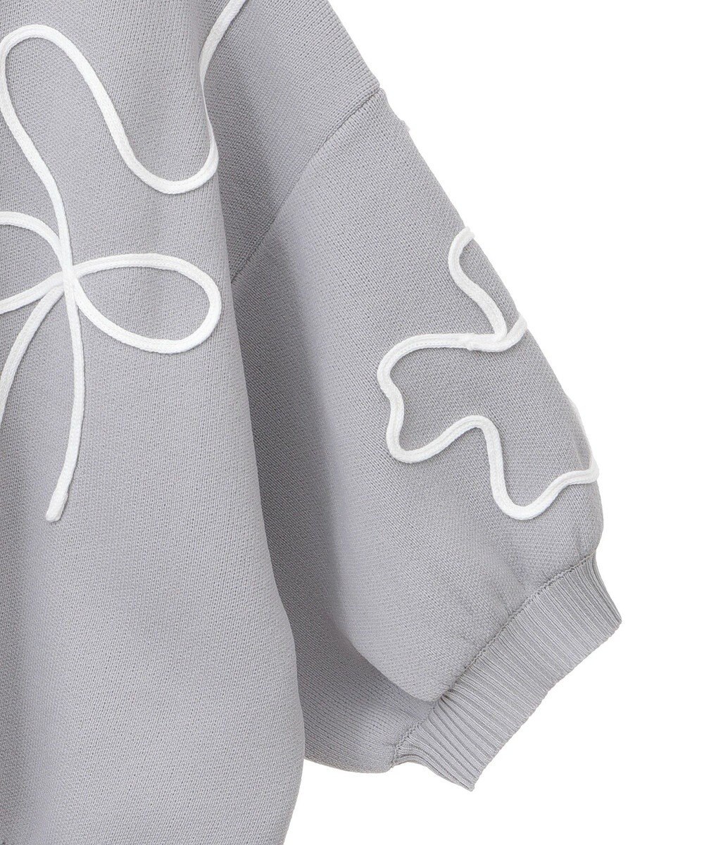 Green Parks ・ＥＬＥＮＣＡＲＥ　ＤＵＥ　ライン刺繍５分袖ニット 