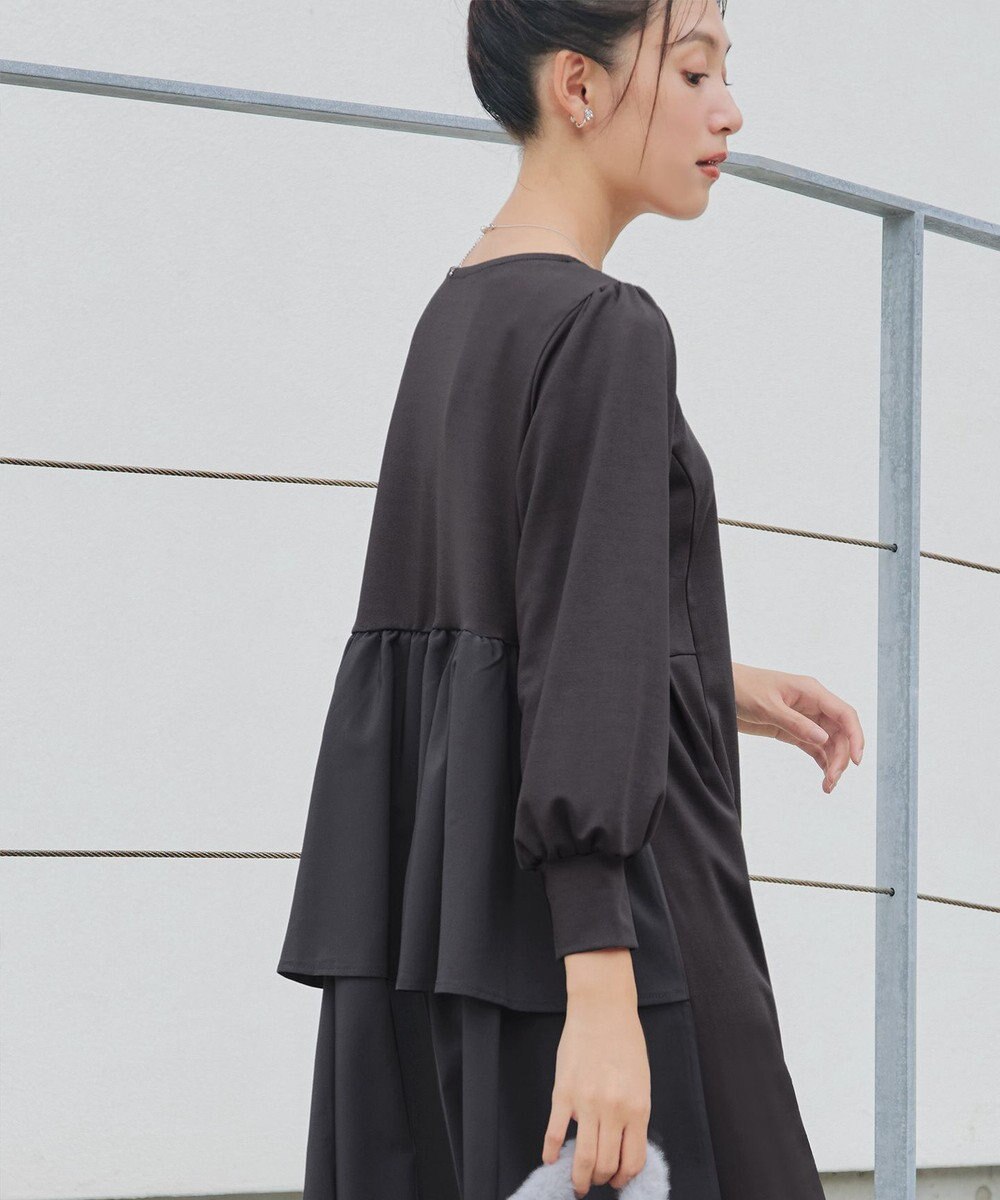 Tiaclasse L 【洗える】ドッキングティアードワンピース 