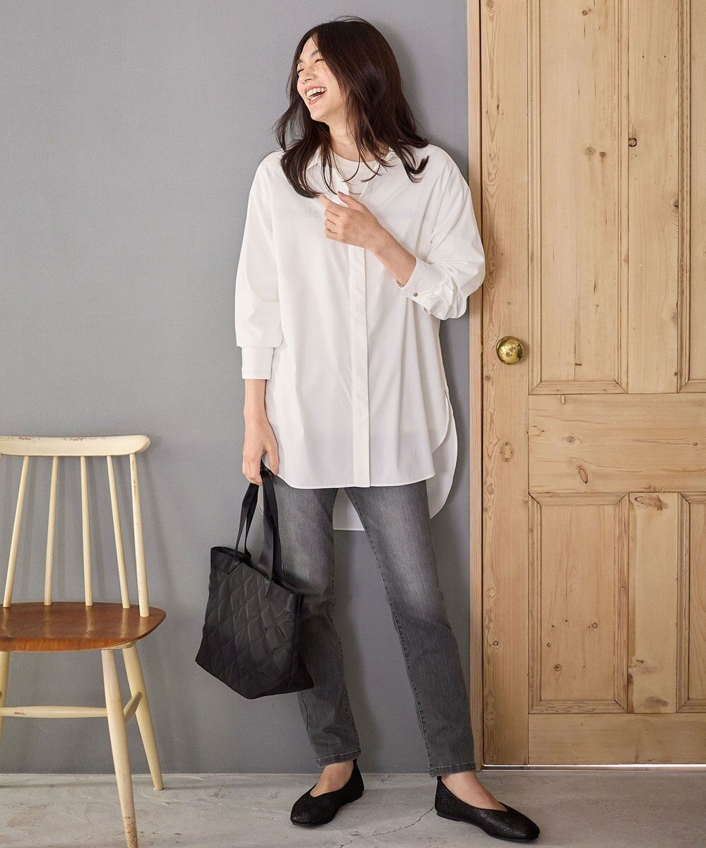 ANY L 【手洗い可能/抗菌防臭/UVカット/速乾】ロングシャツ 