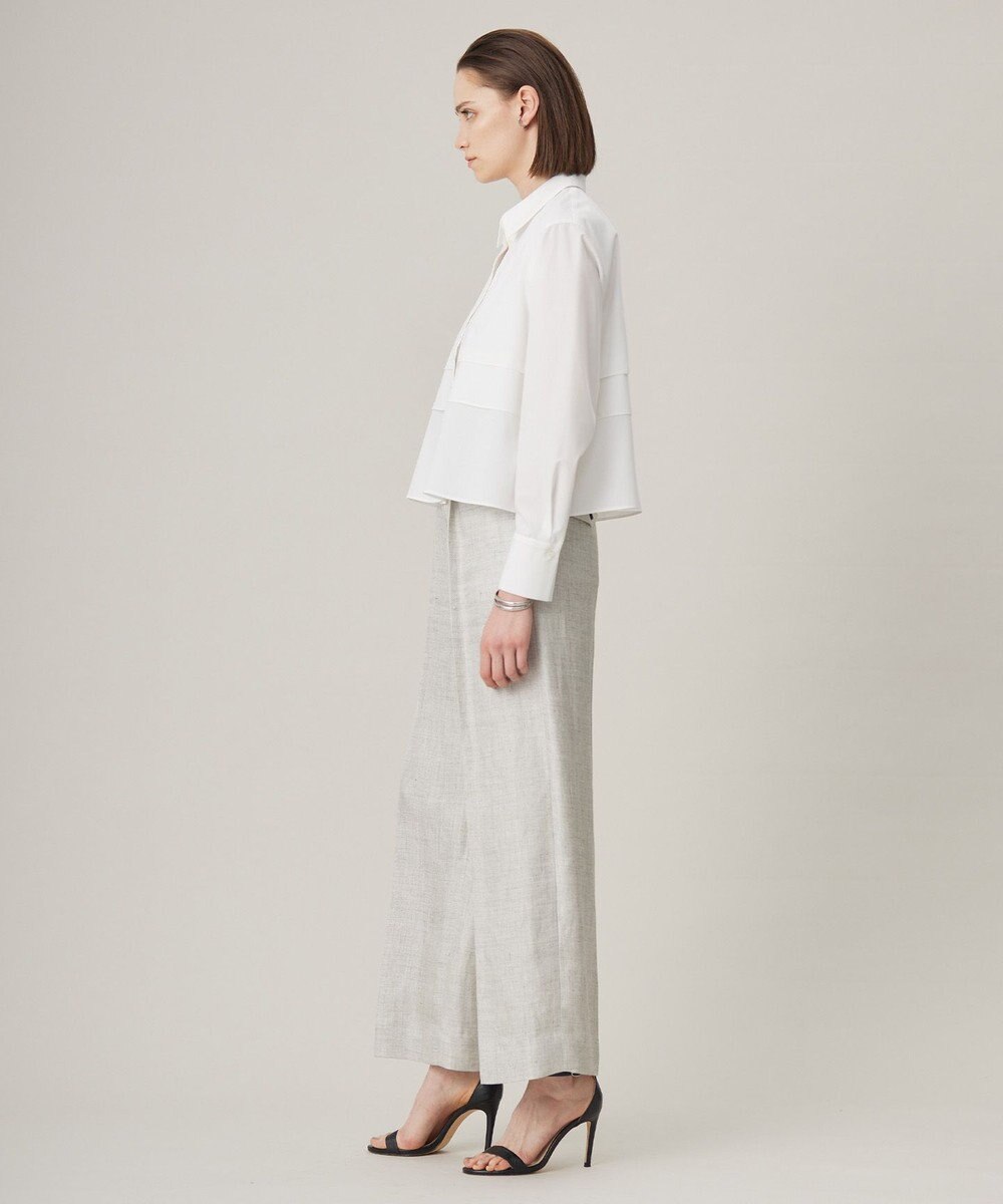 ICB 【洗える】 クリーンブロード クロップドブラウス 