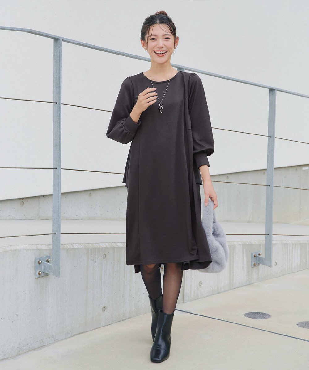 Tiaclasse L 【洗える】ドッキングティアードワンピース 