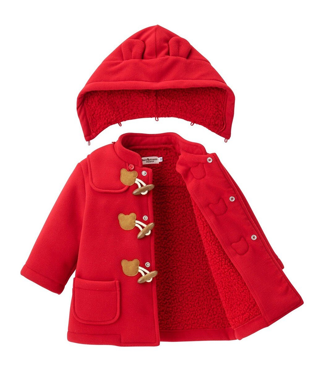 MIKI HOUSE HOT BISCUITS 【80-120cm】 フリースボンディング ダッフルコート 