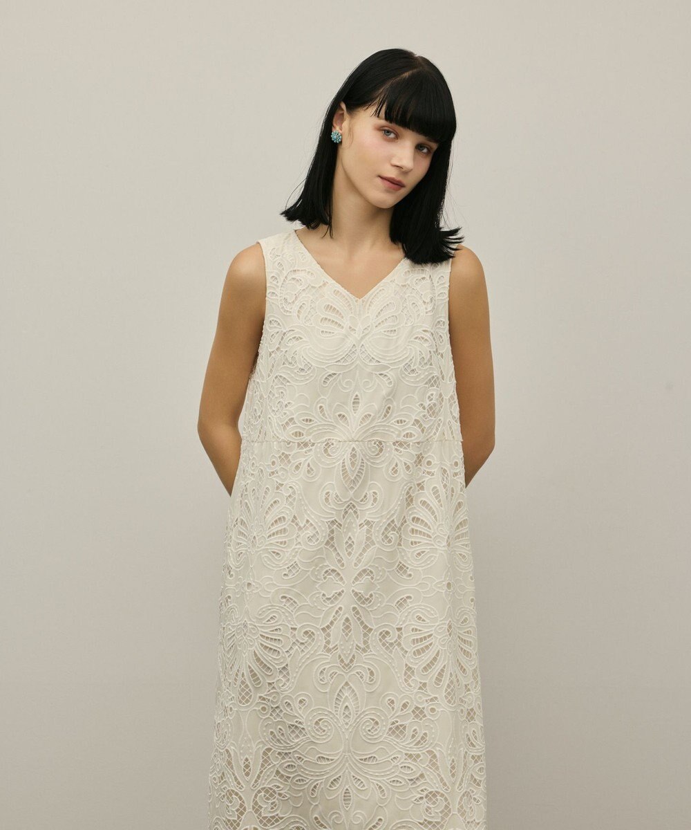 GRACE CONTINENTAL フラワーカットワークワンピース 