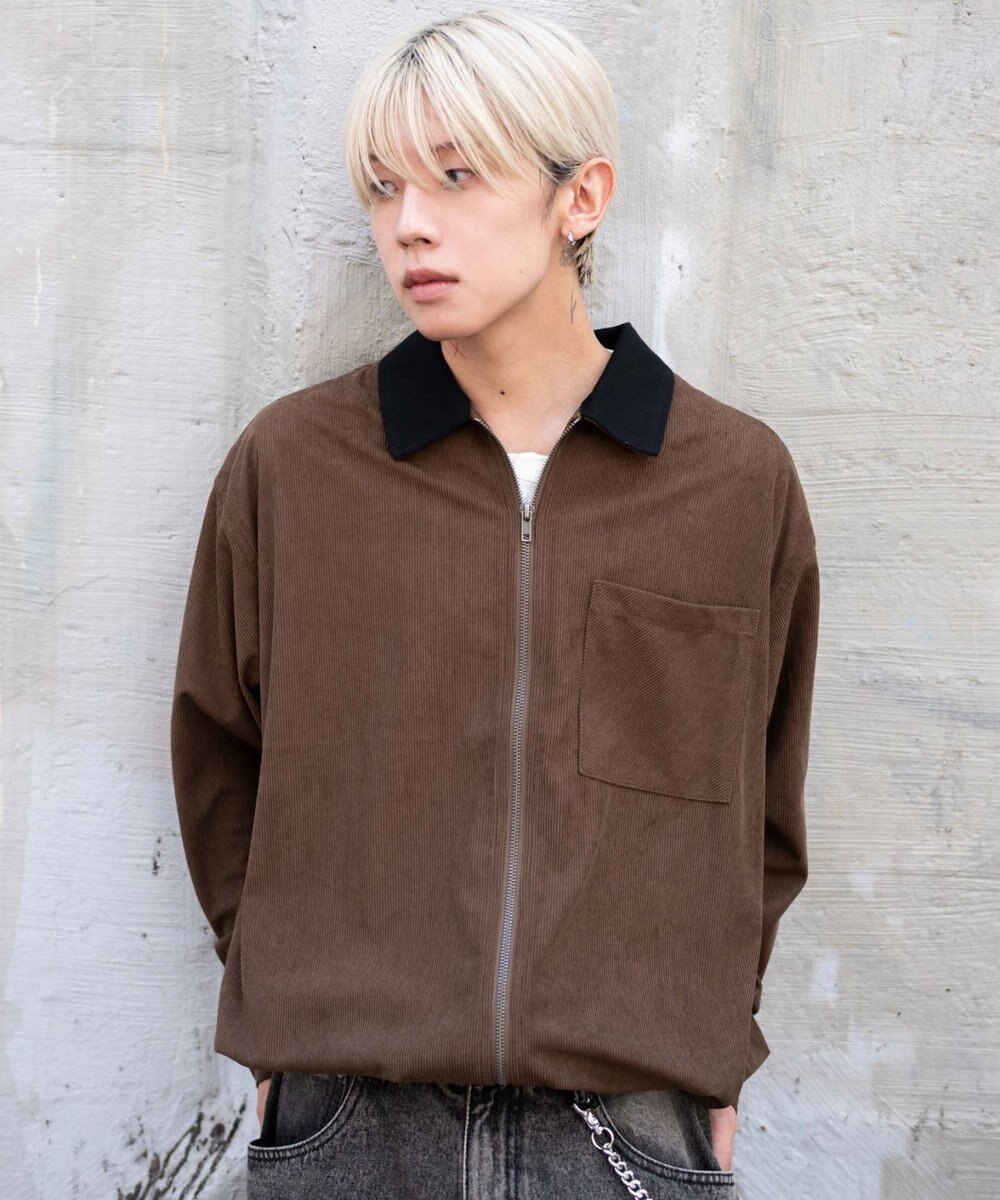 WEGO 【ユニセックス着用ITEM/MLサイズ展開】コーデュロイシャツジャケット 