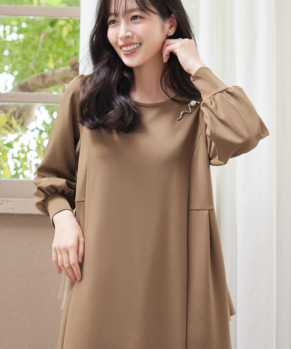 Tiaclasse L 【洗える】ドッキングティアードワンピース 