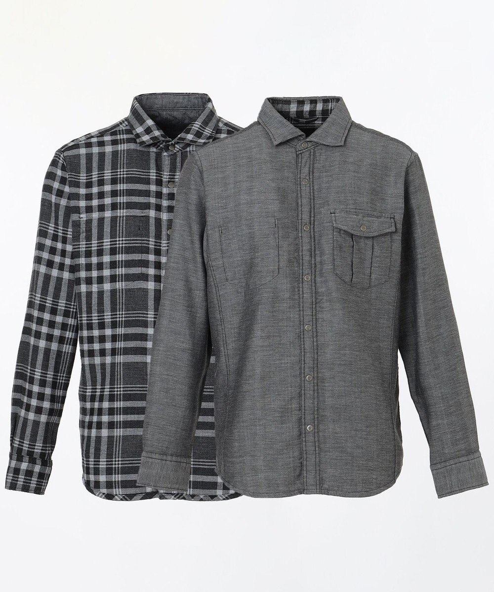 JOSEPH ABBOUD 【キングサイズ】リバーシブルチェック シャツ 