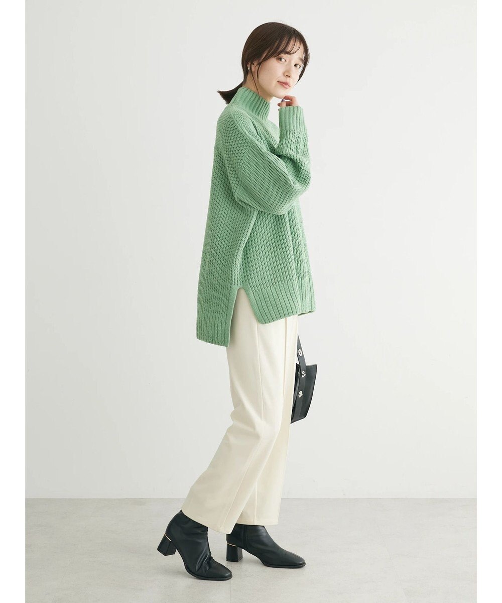 Green Parks ｍｏｋｏモール畦ニット前後差プルオーバー 