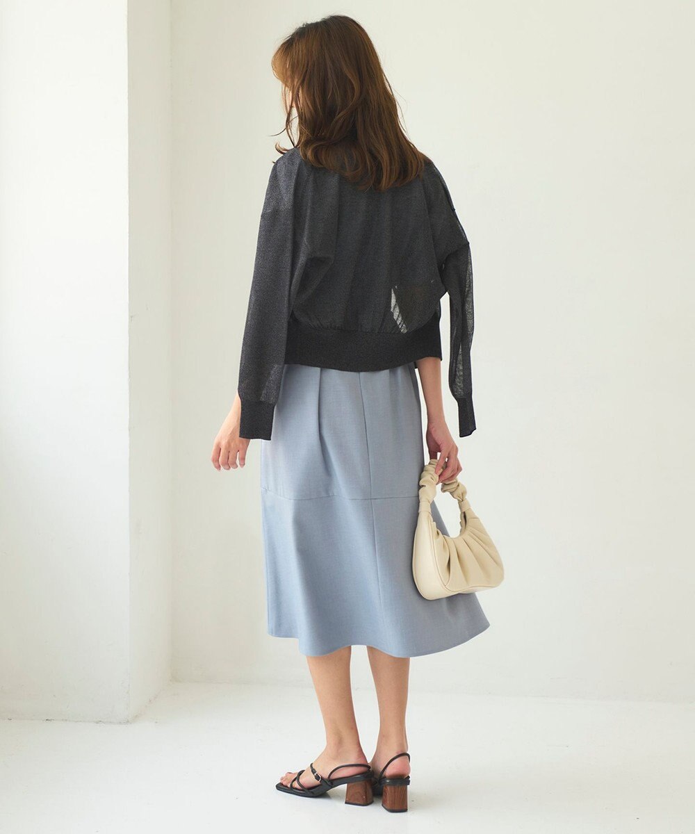 Feroux 【洗える】シアーカラー カーディガン 