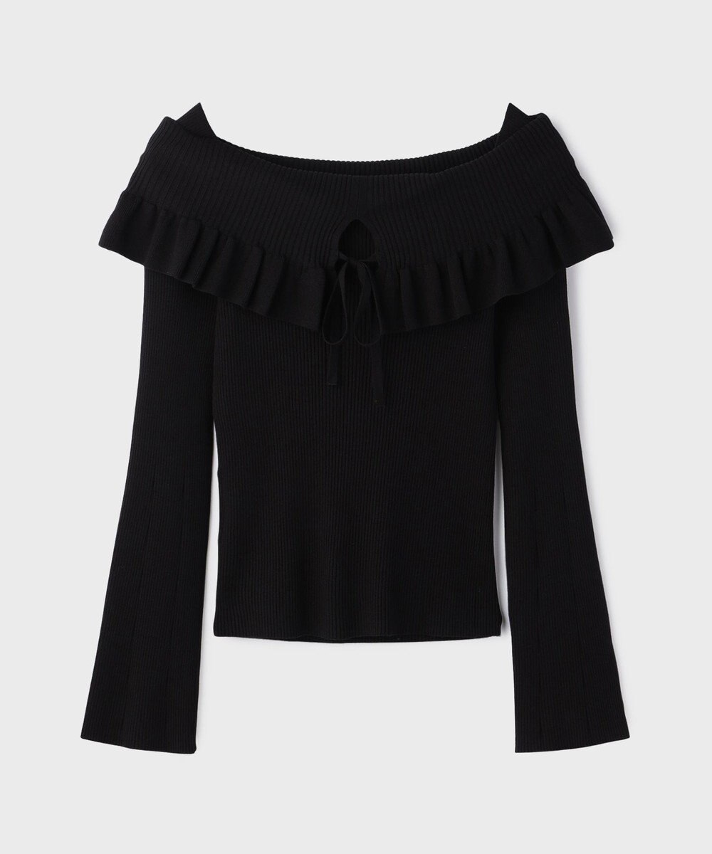 GRACE CONTINENTAL オフショルフリルニットトップ 