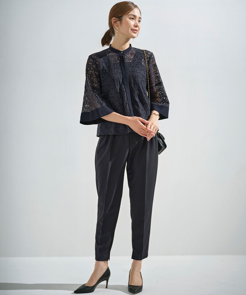 組曲 ライトダブルクロス テーパードパンツ 