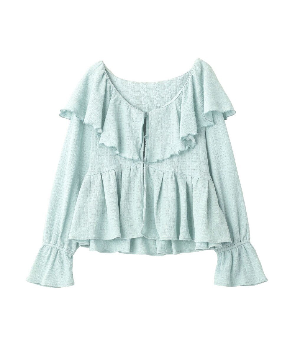 earth music&ecology 【予約】ラッフルカラーカットブラウス 