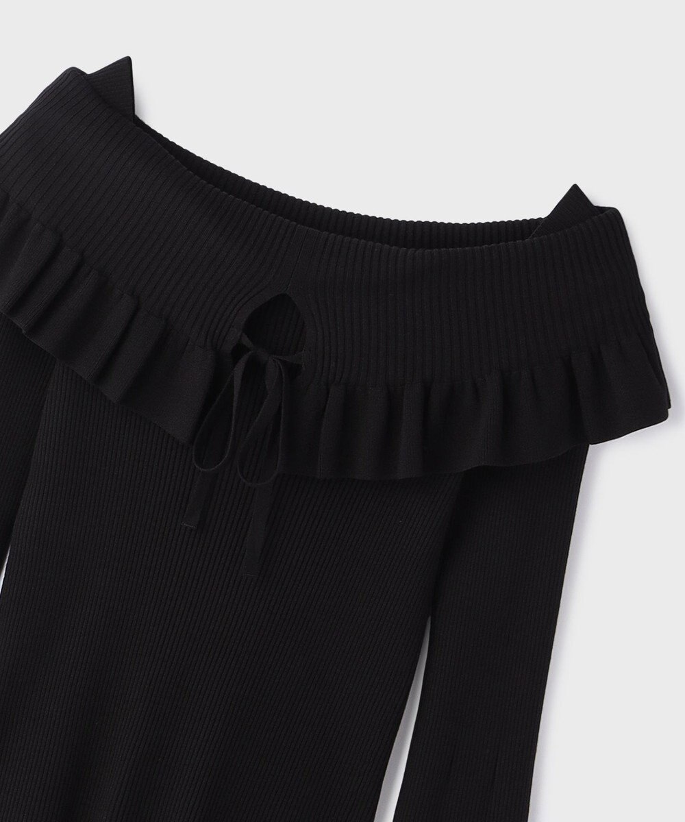 GRACE CONTINENTAL オフショルフリルニットトップ 