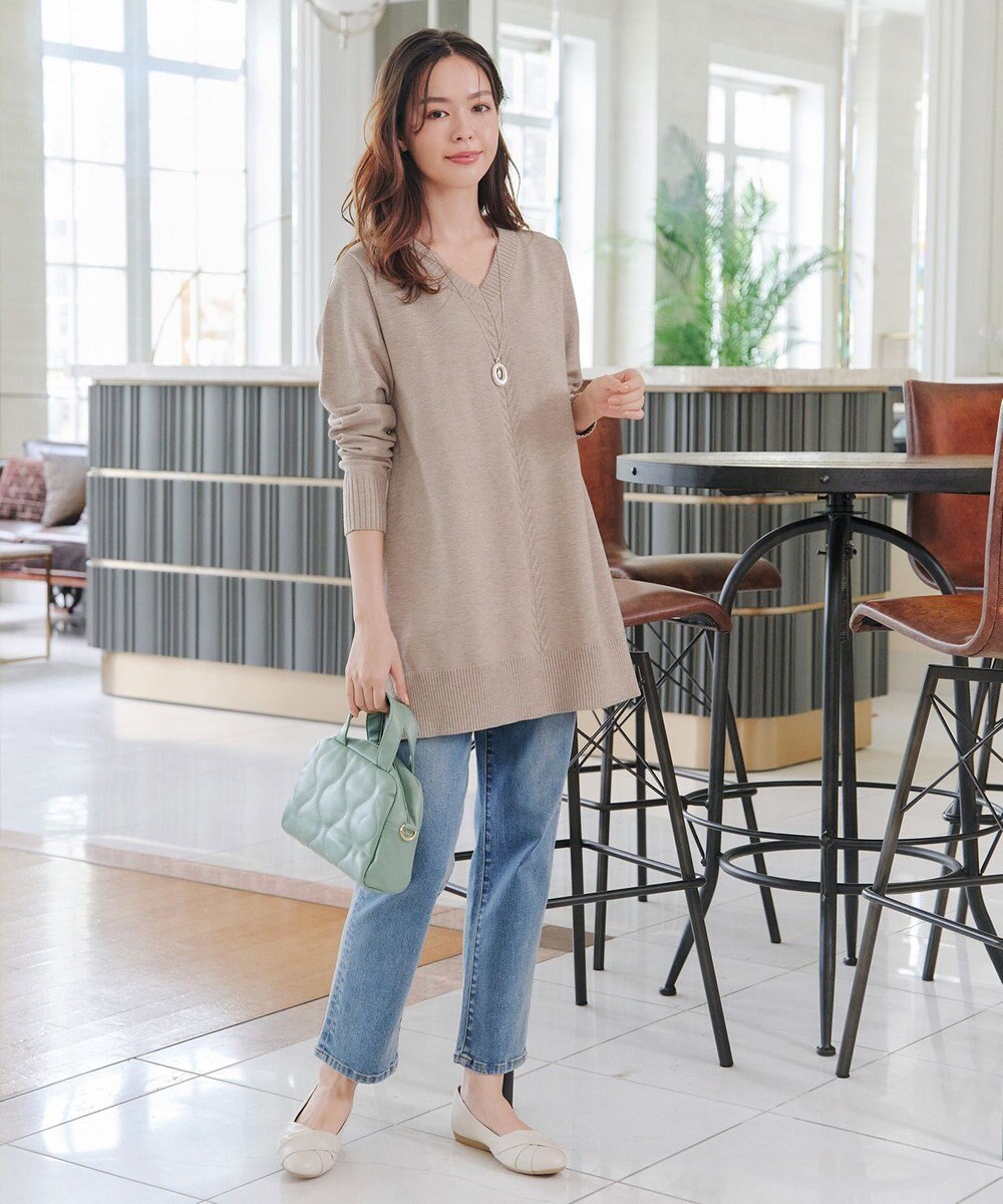 Tiaclasse 【安田美沙子さん着用・選べる2type・洗える】もちニットチュニック 