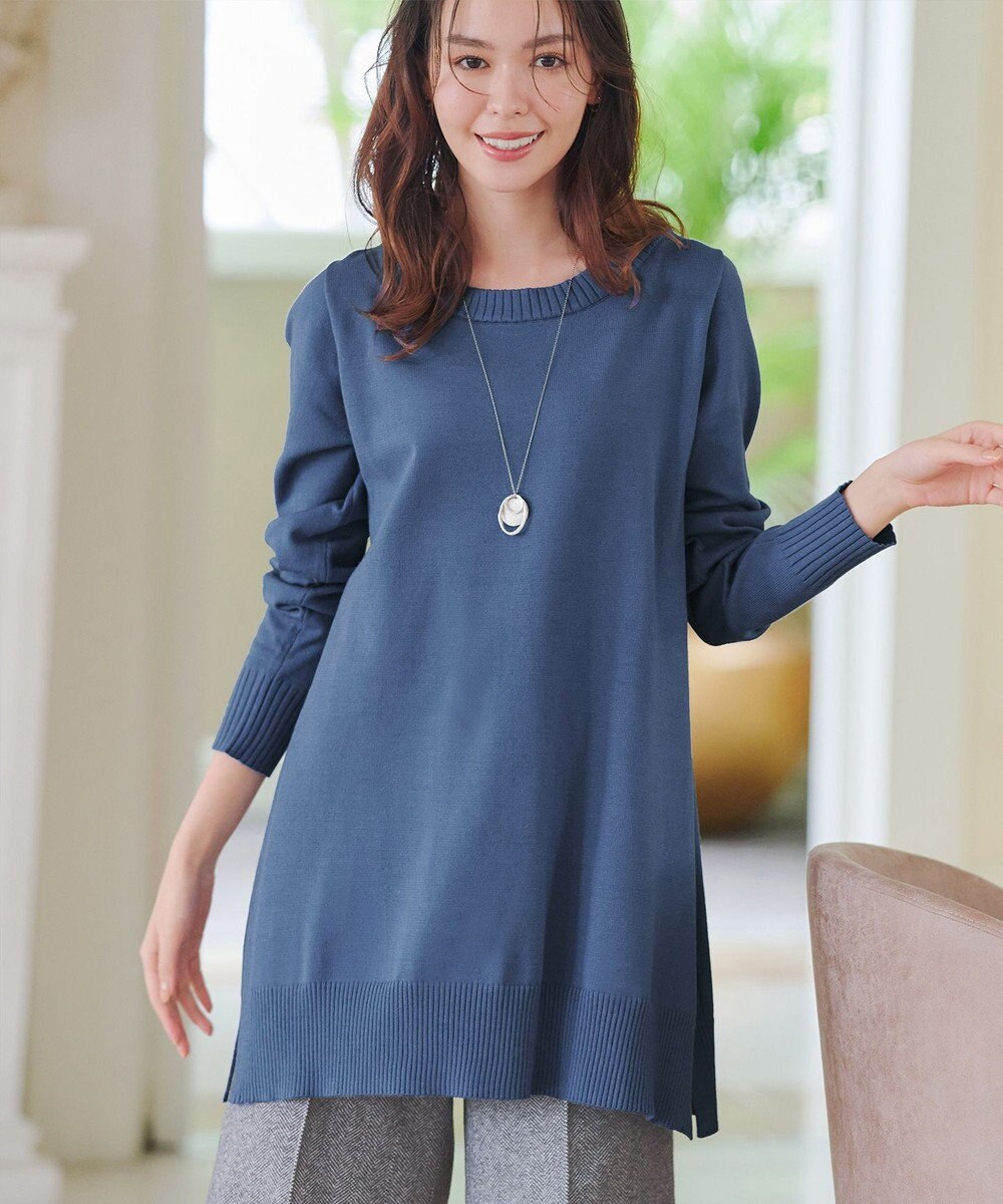 Tiaclasse 【安田美沙子さん着用・選べる2type・洗える】もちニットチュニック 