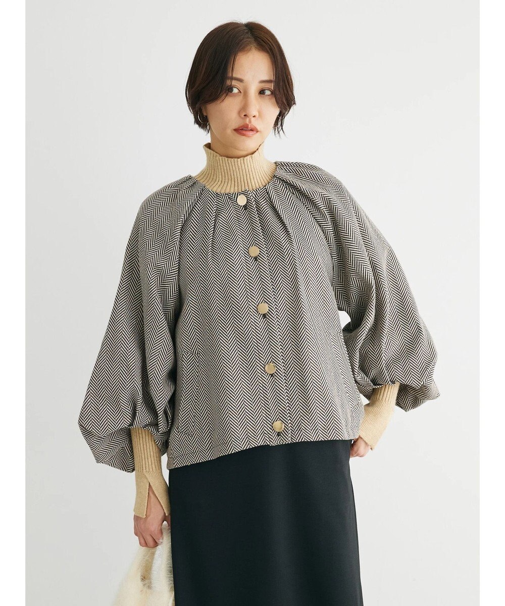 Green Parks ・ｆｕｒｒｙ　ｒａｔｅ　ヘリンボーンタックジャケット 