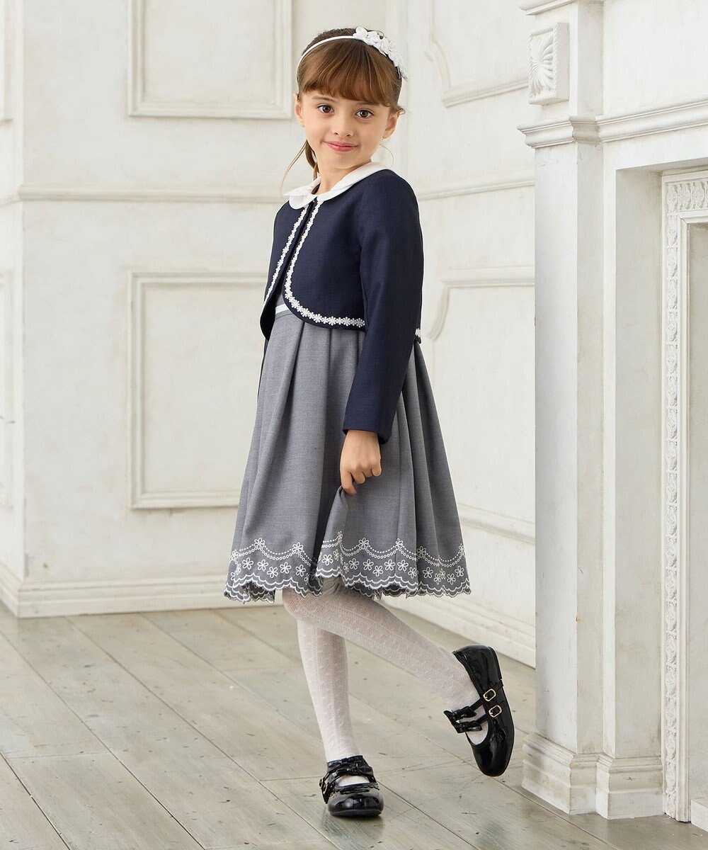 ANY KIDS 【2点セット】ジャケット＋裾刺繍ワンピース 