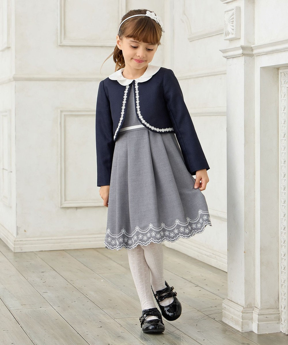 ANY KIDS 【2点セット】ジャケット＋裾刺繍ワンピース 