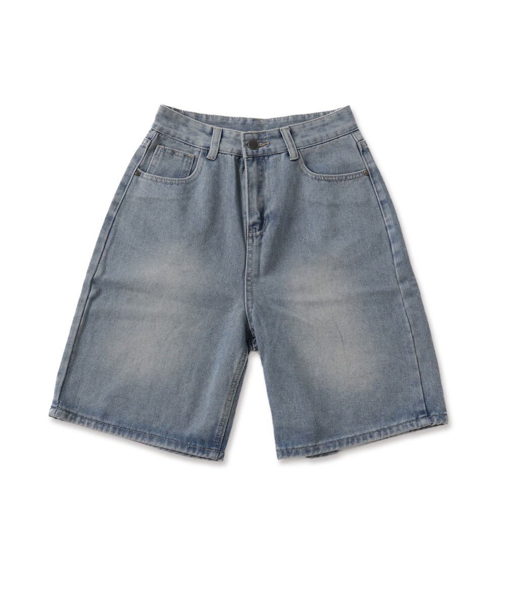 WEGO ワイドハーフデニムパンツ 