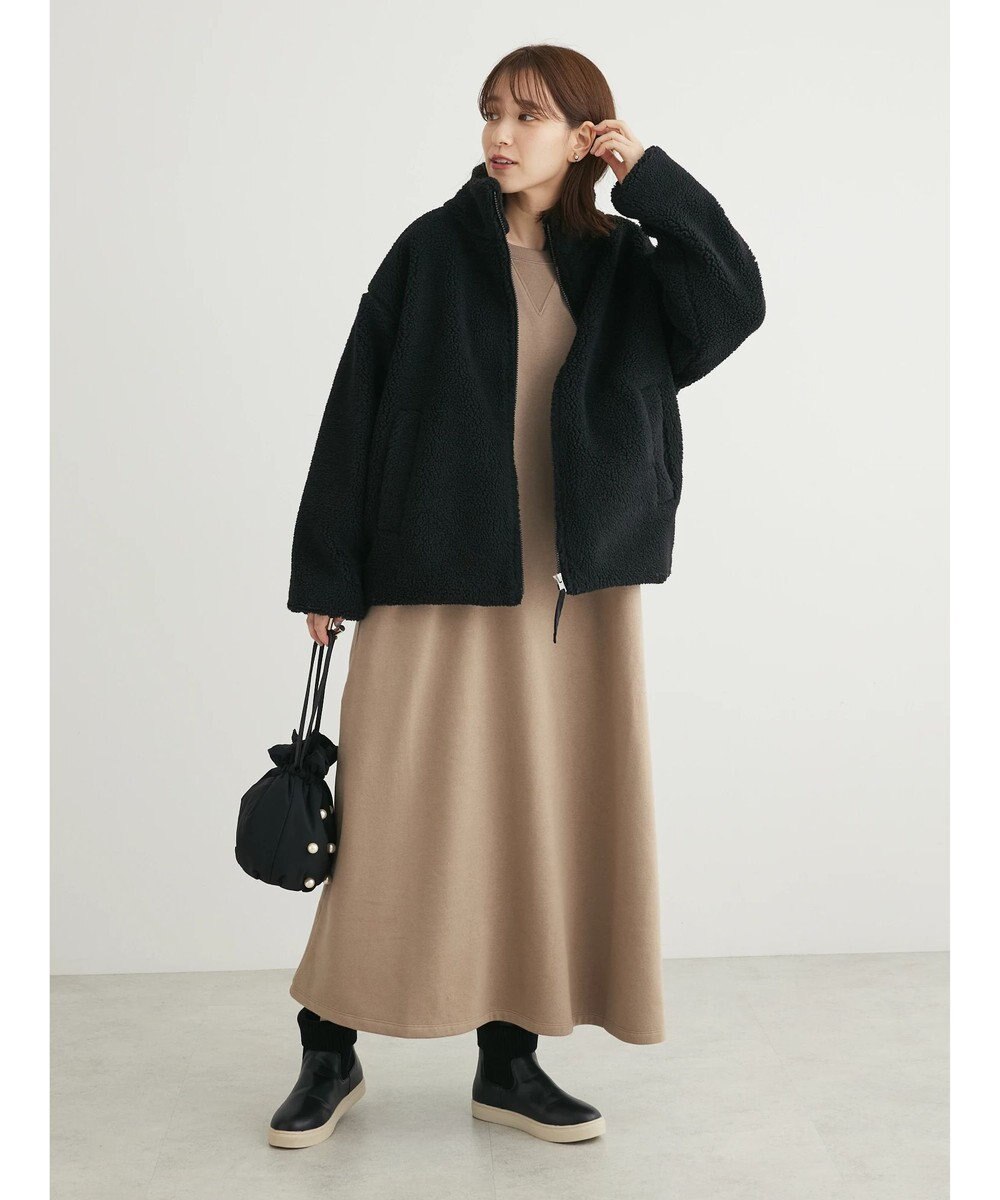 Green Parks スタンドカラーボアブルゾン 