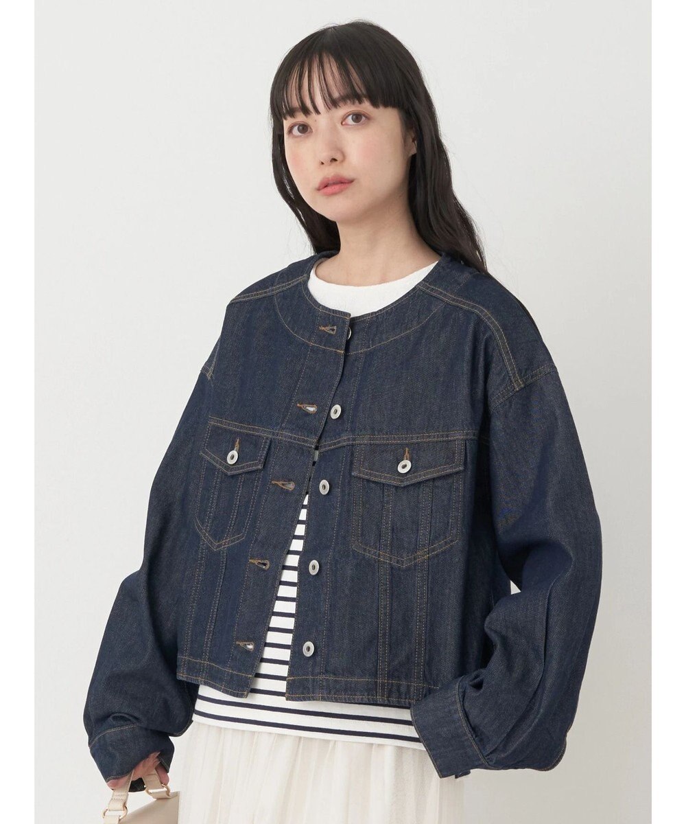 earth music&ecology ノーカラーツイルブルゾン 