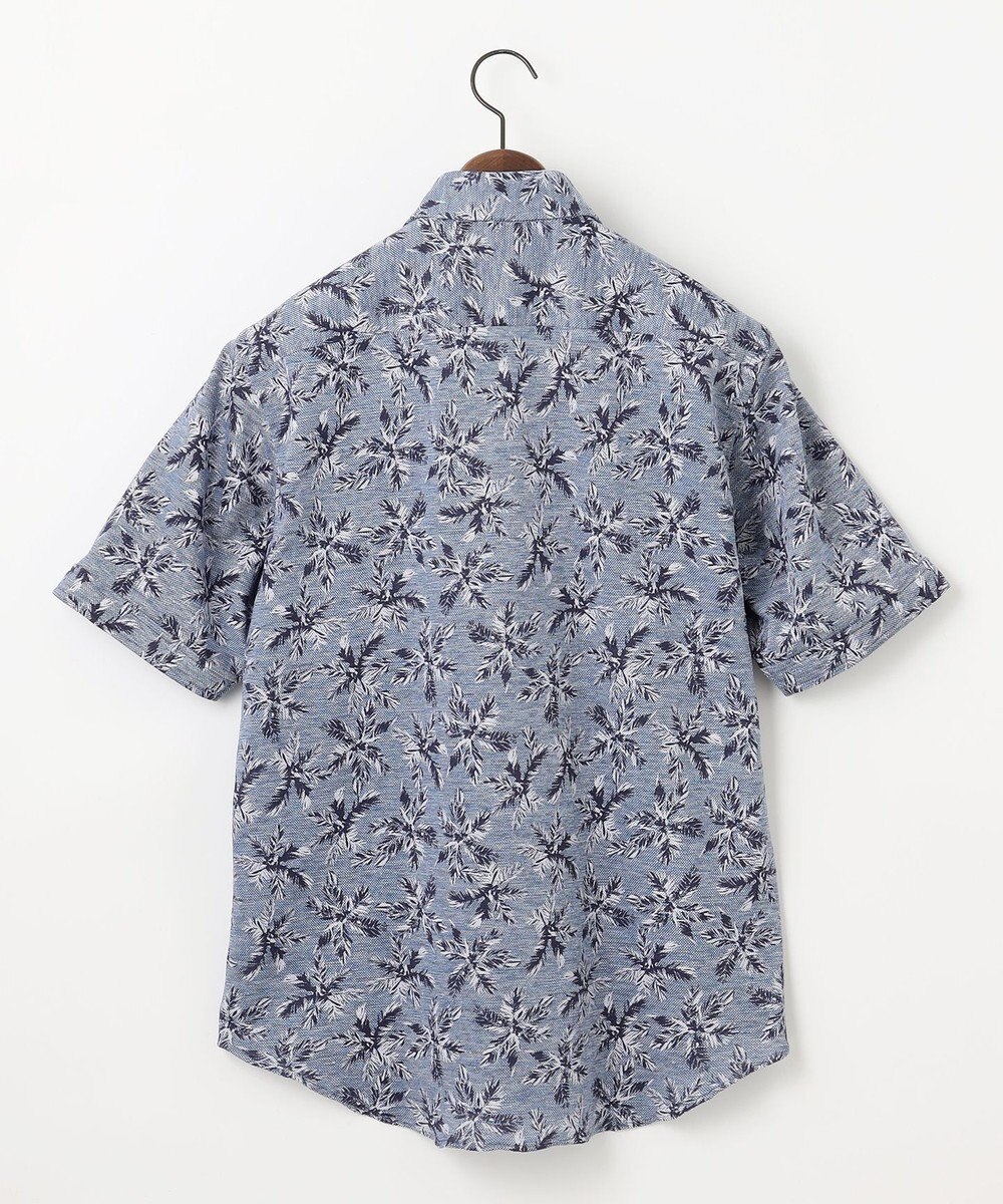 JOSEPH ABBOUD 【吸水速乾/ストレッチ/ノルマンディーリネン】リネンハニカム プリントジャージー シャツ 