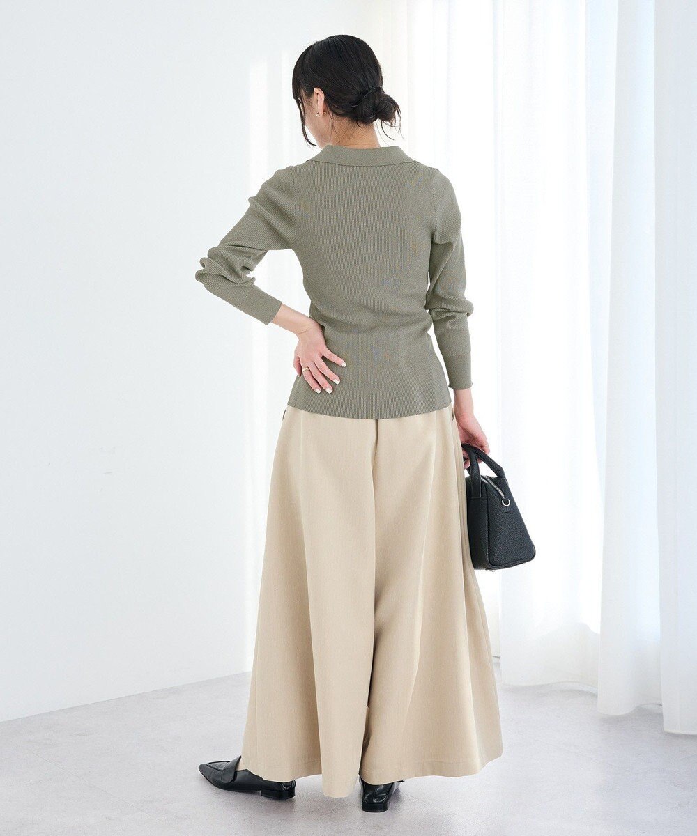 CRAFT STANDARD BOUTIQUE 襟付きコンパクトリブニットカーディガン 