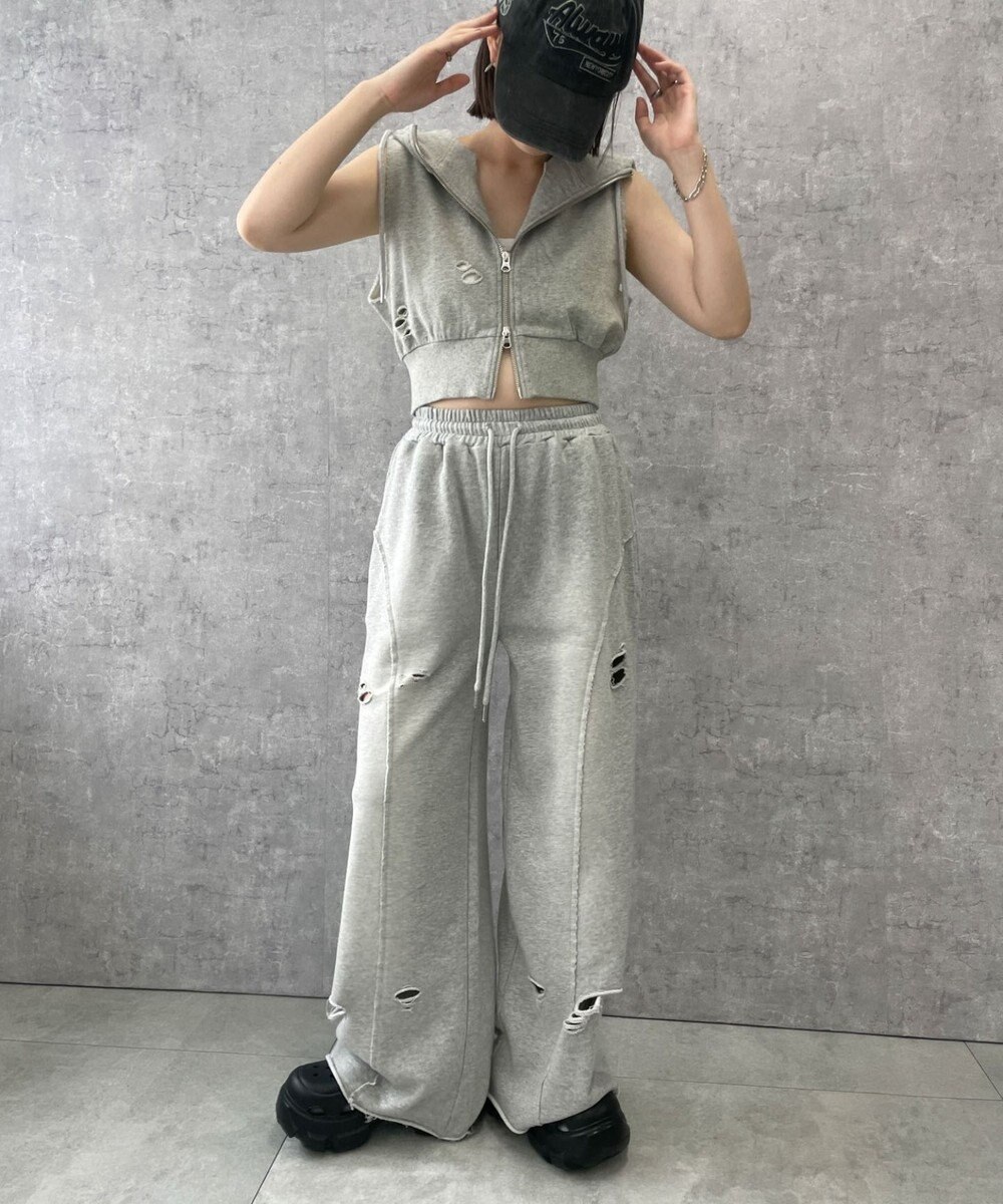 WEGO ヴィンテージウォッシュWジップN／Sパーカー 