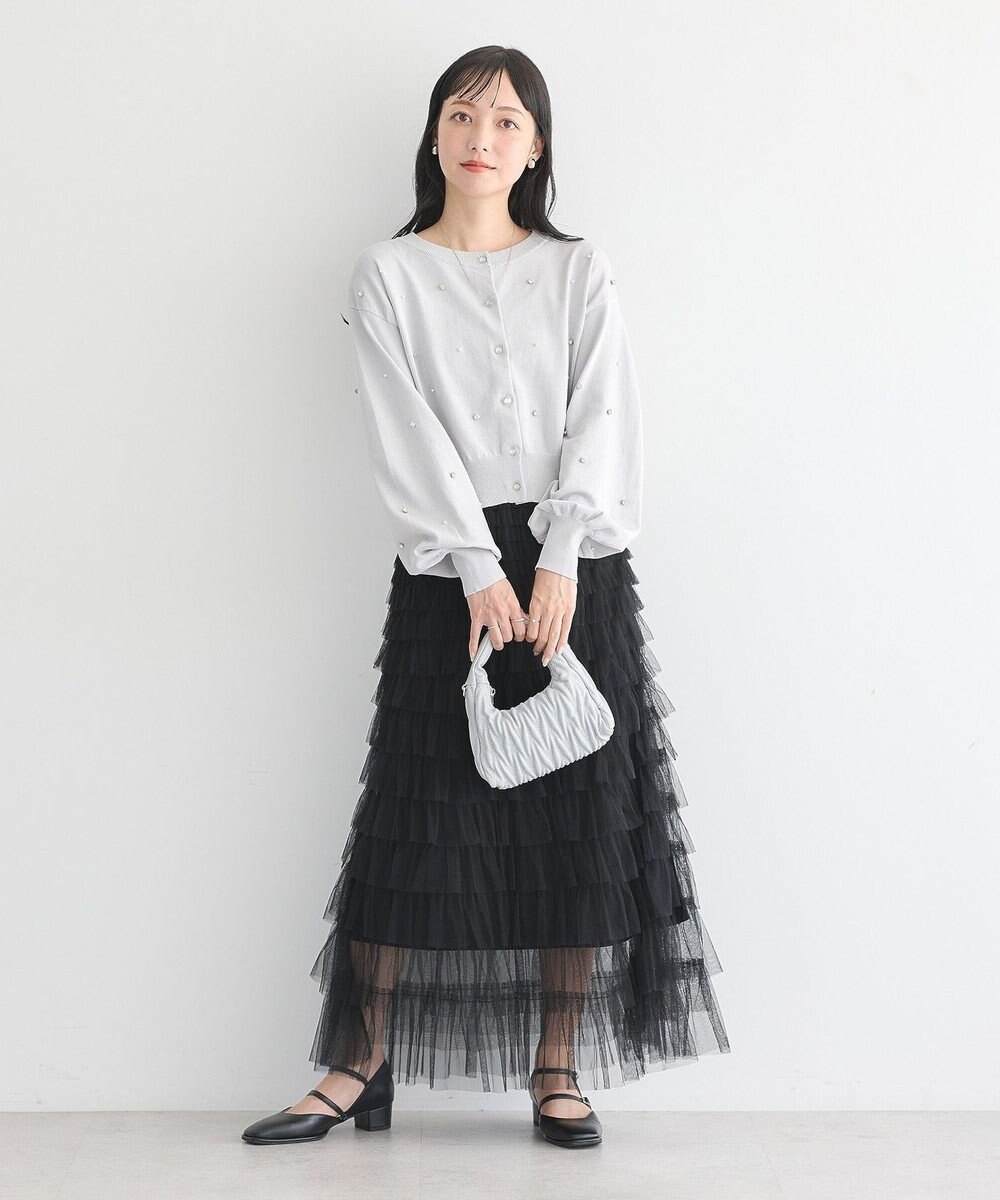 earth music&ecology パール＆ビジューカーディガン 