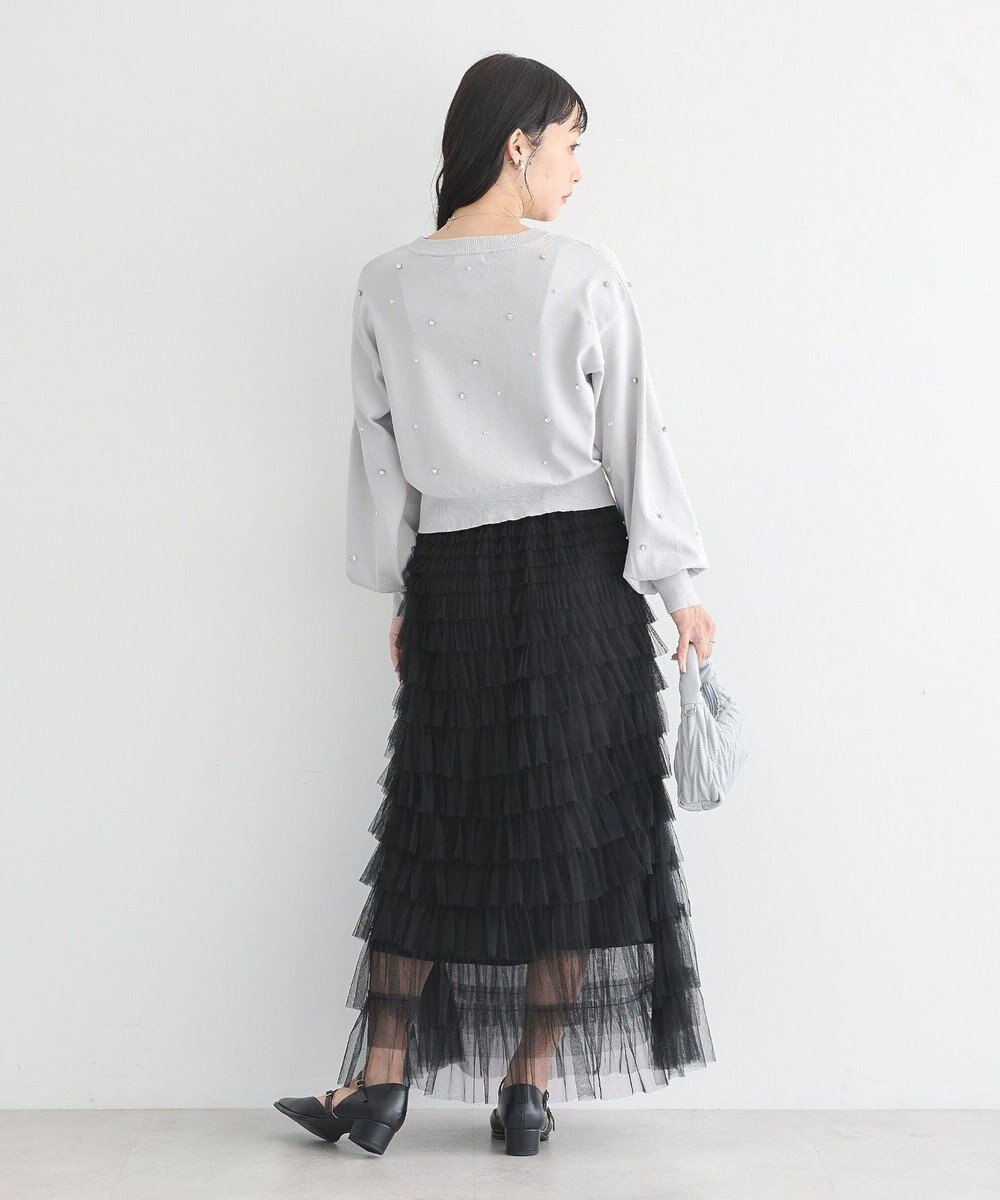 earth music&ecology パール＆ビジューカーディガン 