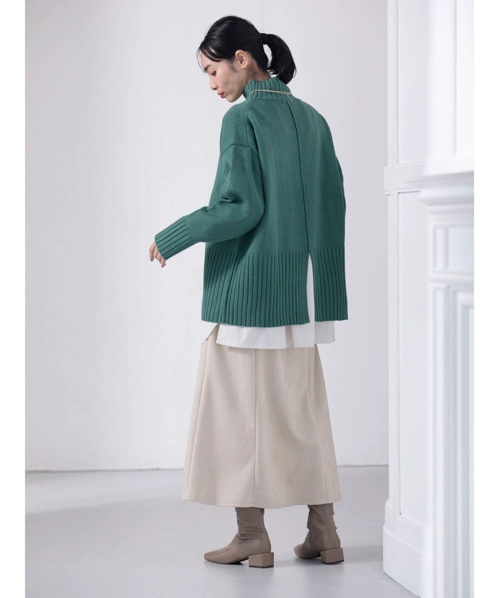 Green Parks 洗える　バックスリットニットプルオーバー 