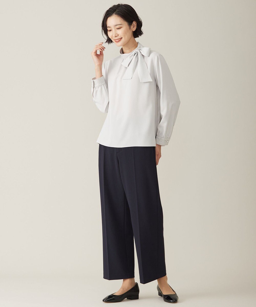 J.PRESS LADIES L 【洗える】ジョーゼットジャージー パンツ 