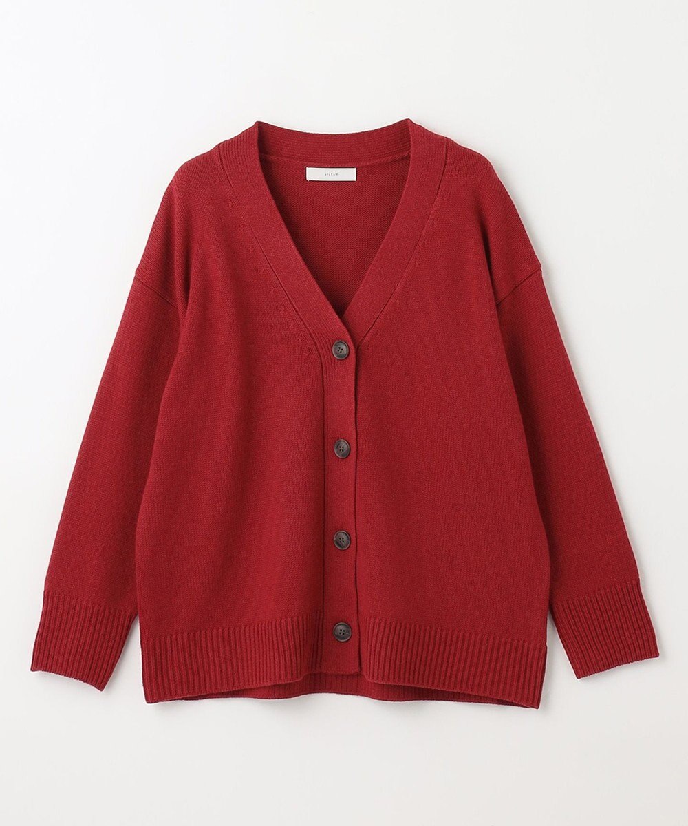 ANY 【洗濯機可】ラムウールVネック カーディガン 