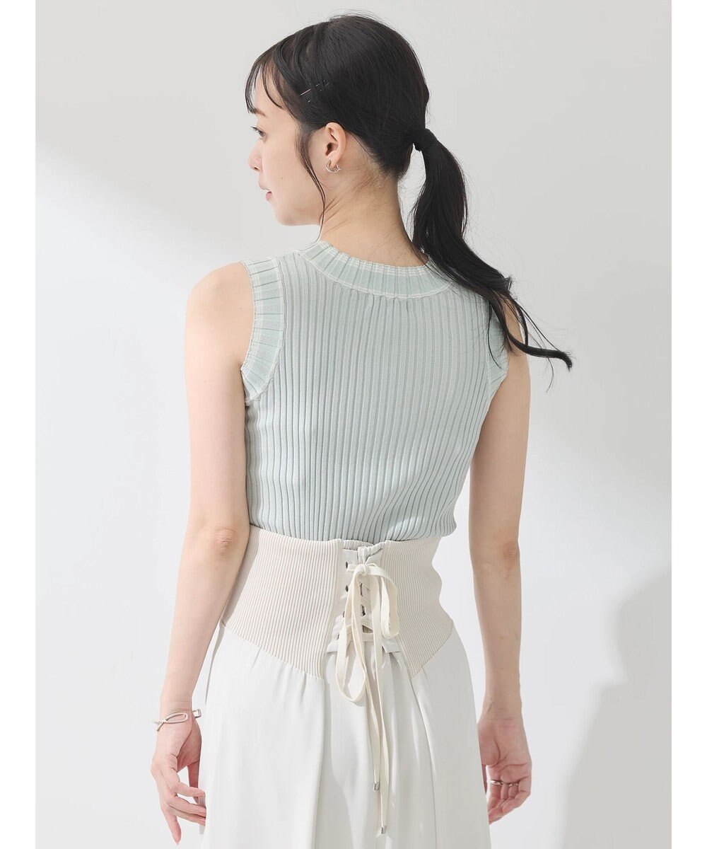 earth music&ecology ノースリーブラインニットプルオーバー 